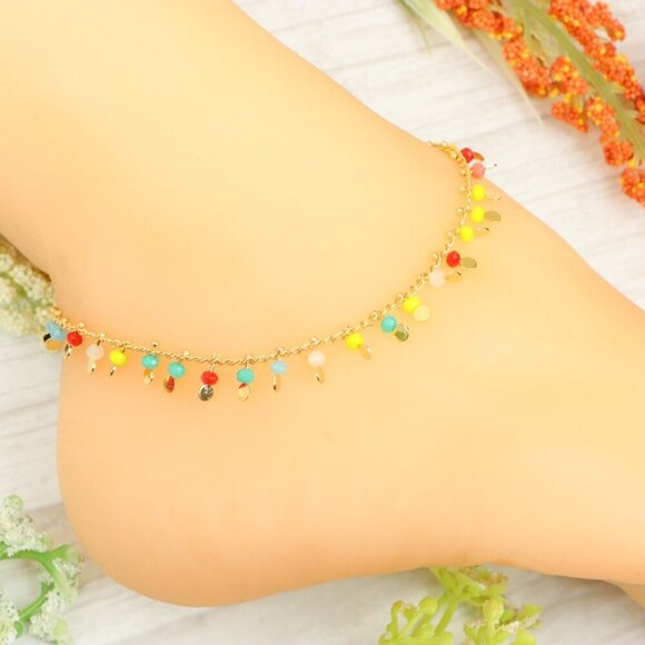 "Handmade Anklet – Elegant & Delicate Jewelry for Women | UNVRC1745 - Picture 9 of 10